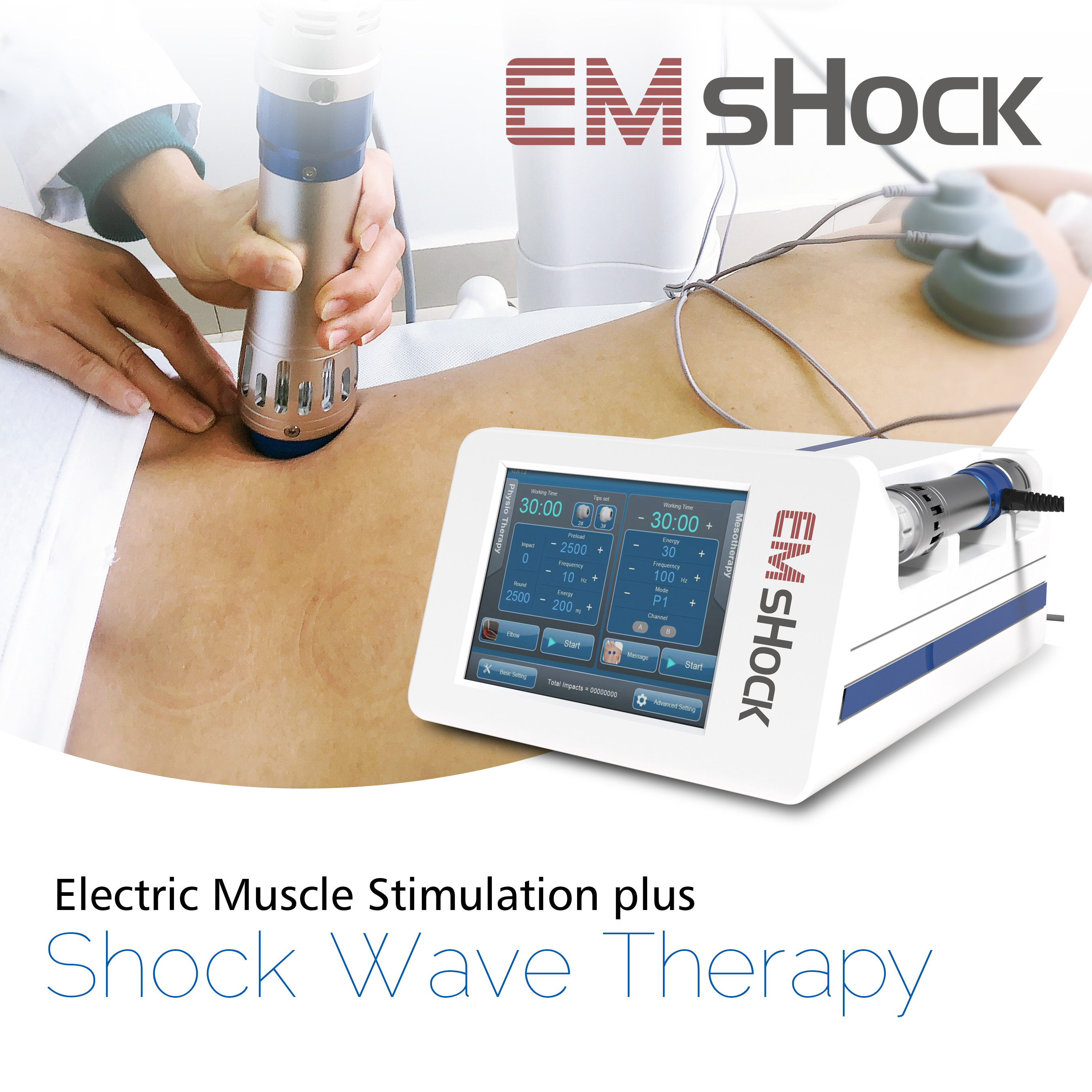 Inquietação eletromagnética EMS da máquina da terapia do canal dobro físico para a gestão da dor
